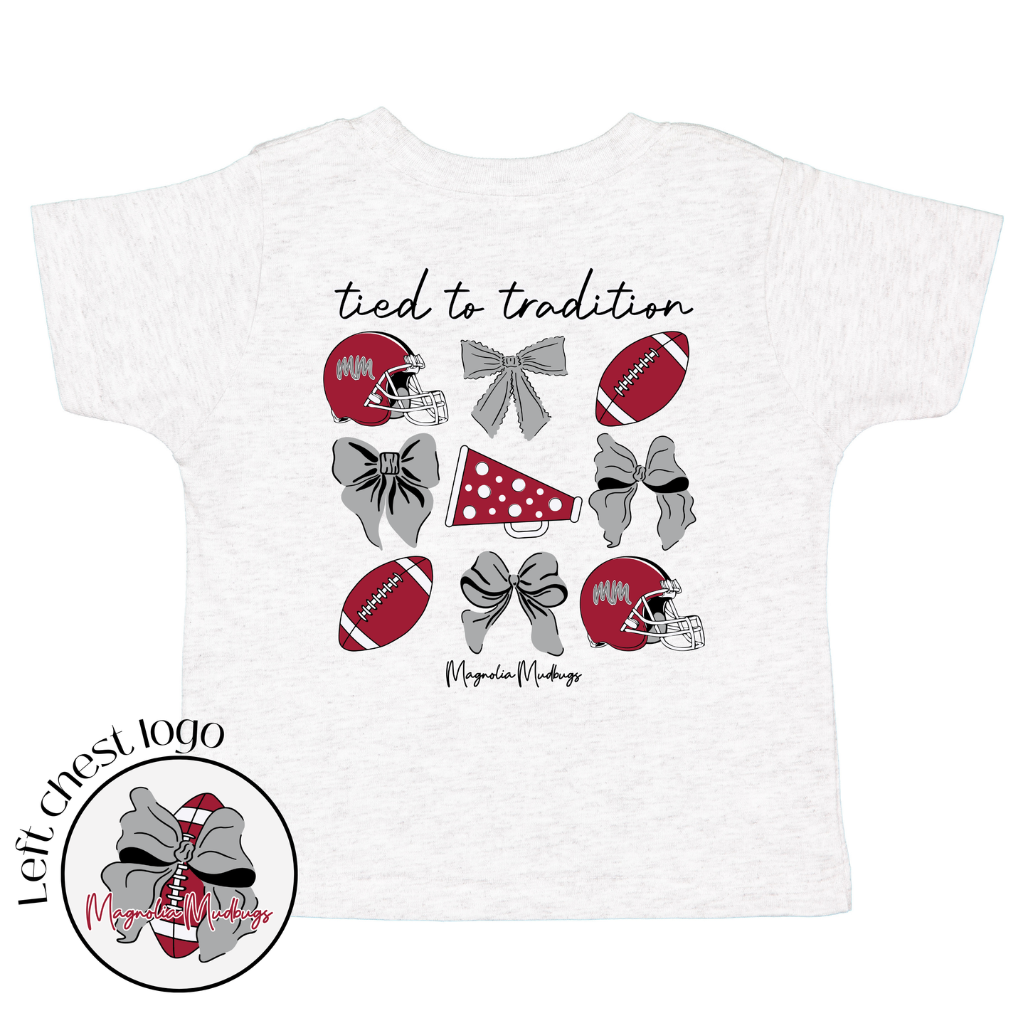 Tied to Tradition Kid’s T-shirt, Crimson/Grey