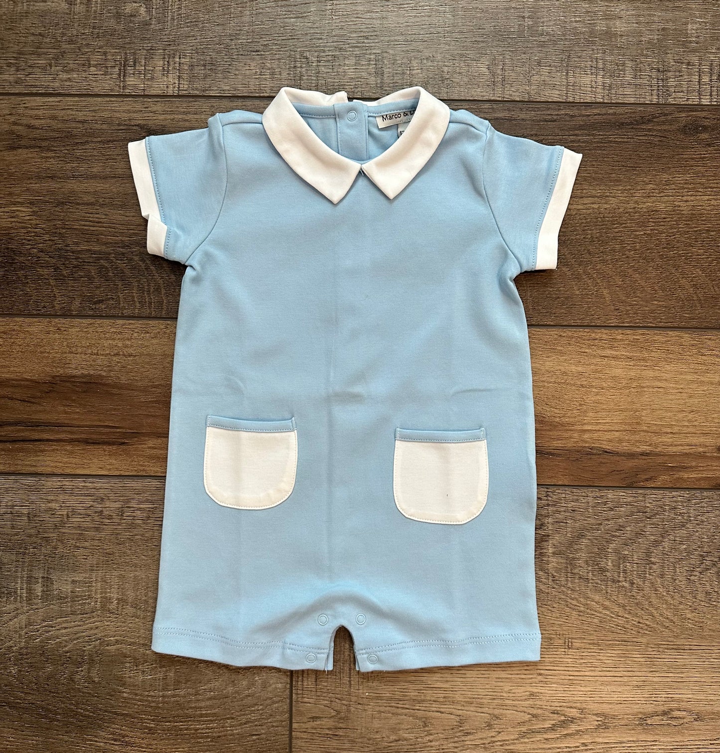 Blue Pima Cotton Romper