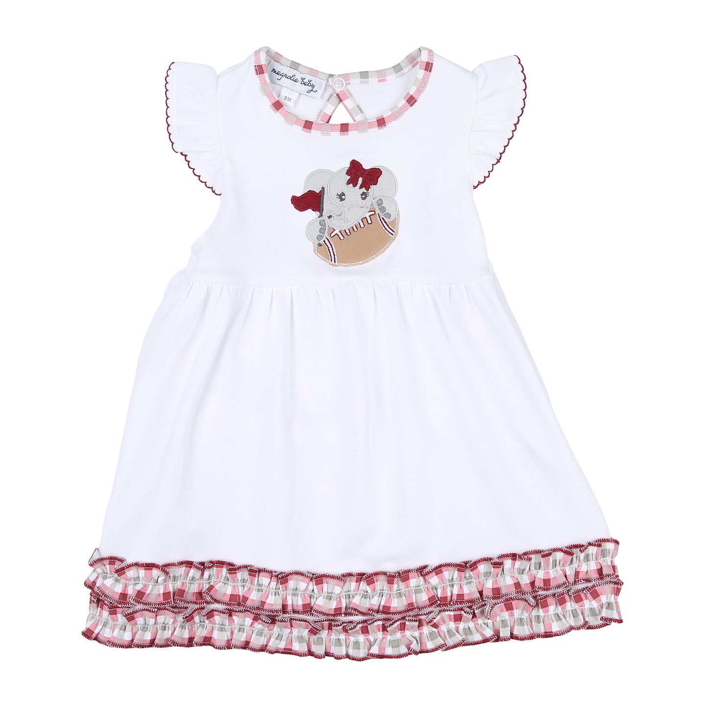 Alabama Elephant Football Applique Flutters Dress Magnolia Baby