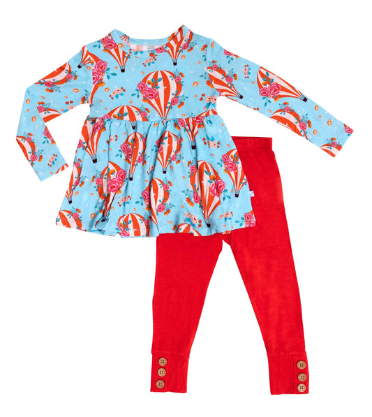 Hot Air Balloon Peplum Top and Legging Set