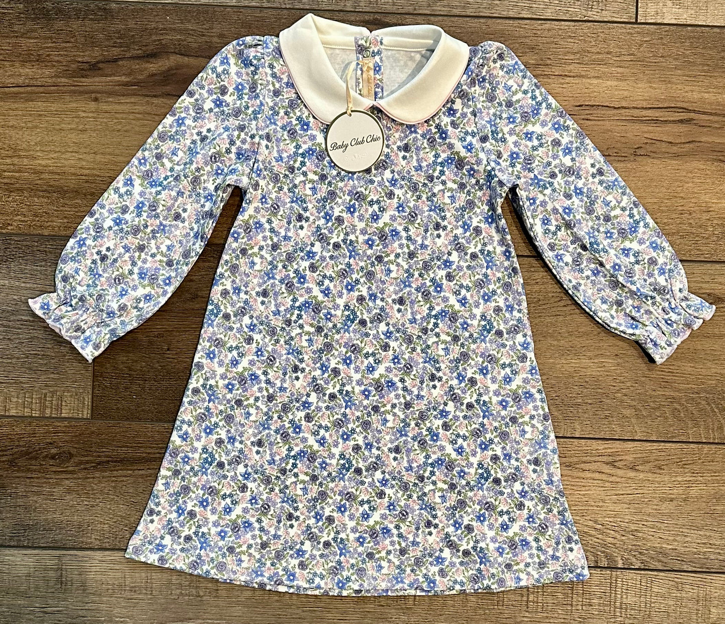 Blue Little Flower Dress- Baby Club Chic