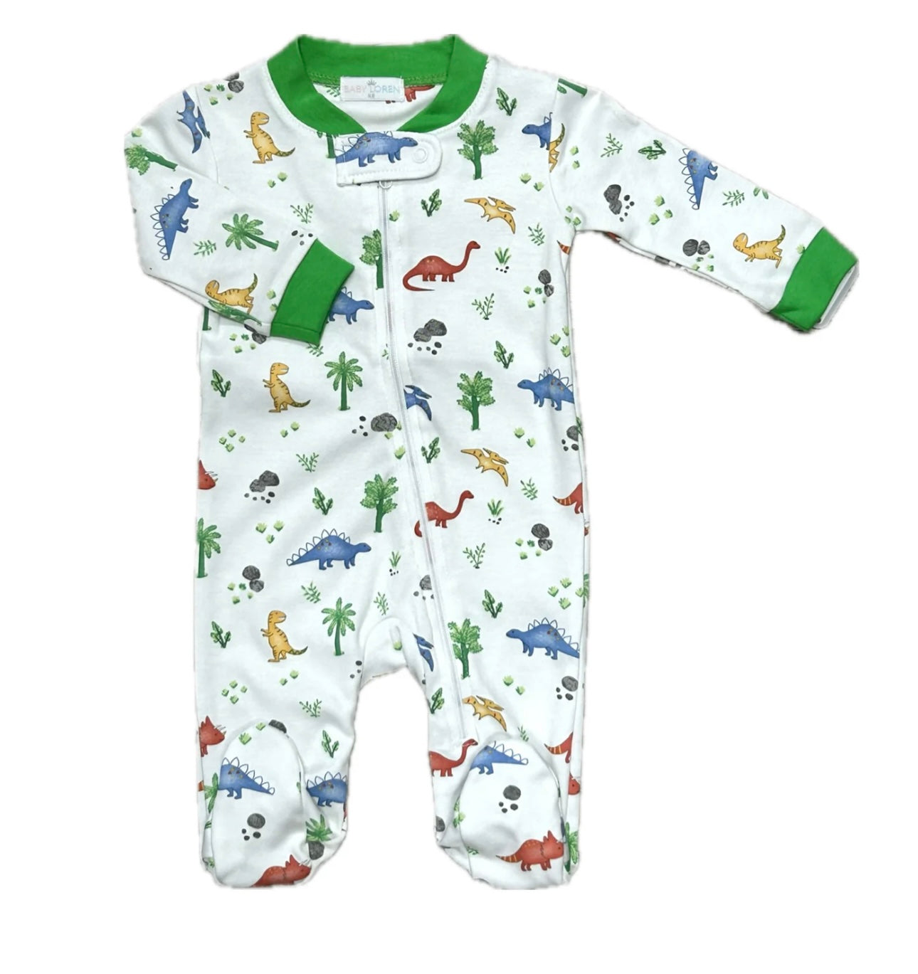 Dinosaur Pima Zipper Footie