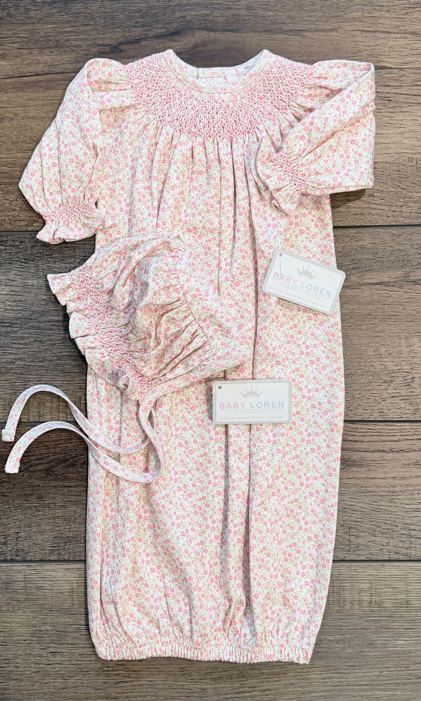 Melody Hand Smocked Bishop Gown