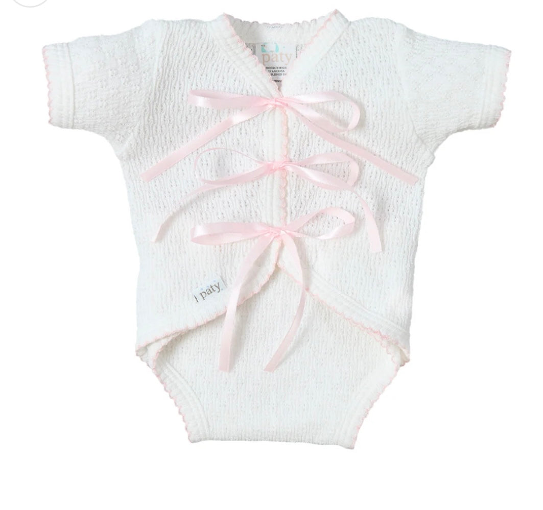 Paty Knit Ribbon Toe Onesie