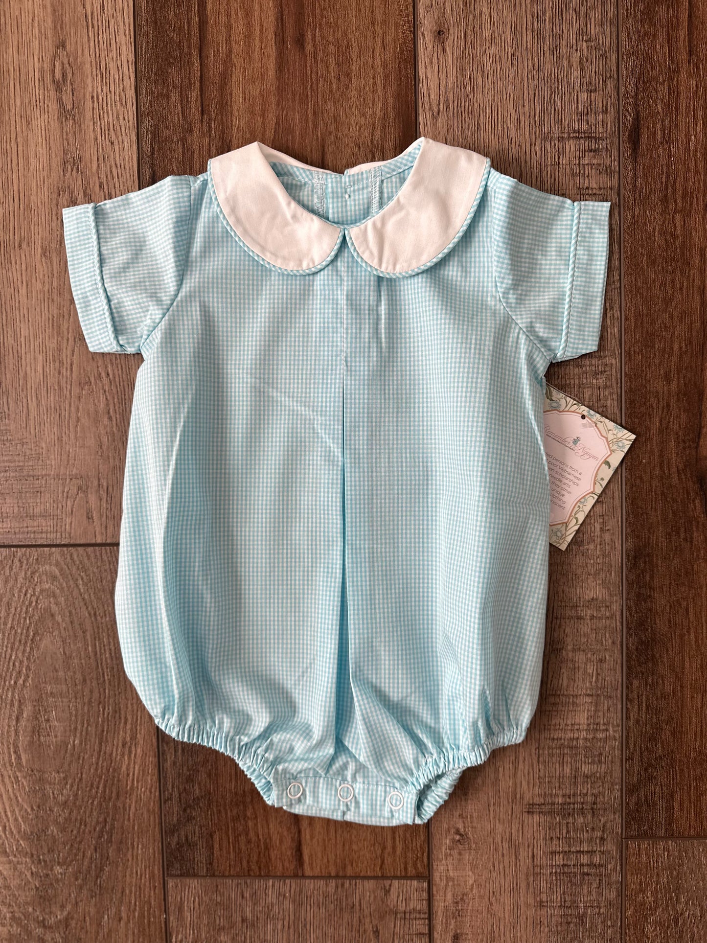 Sydney Seafoam Gingham Boy Bubble