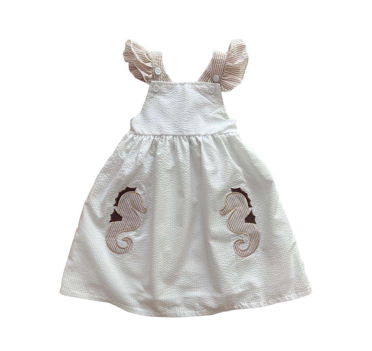 Seersucker Seahorse Tie Dress