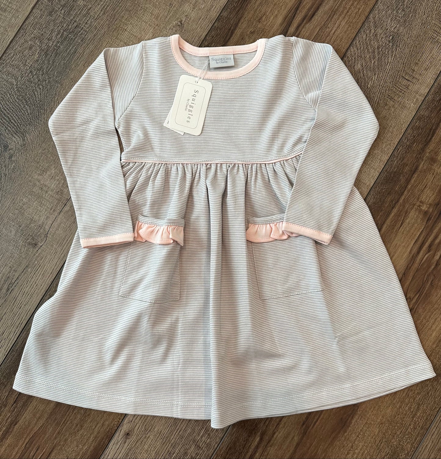 Popover Dress- Grey- Squiggles by Charlie