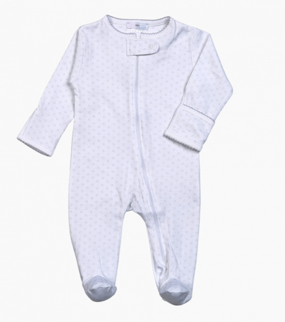 Grey Tiny Dots Pima Footie