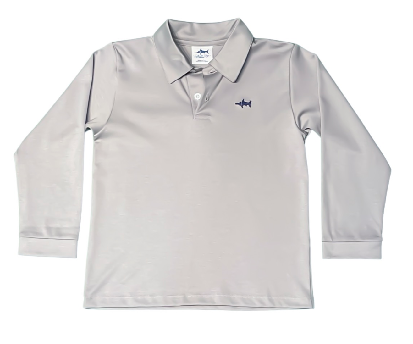 Saltwater Boys Company Signature Long Sleeve Polo Grey