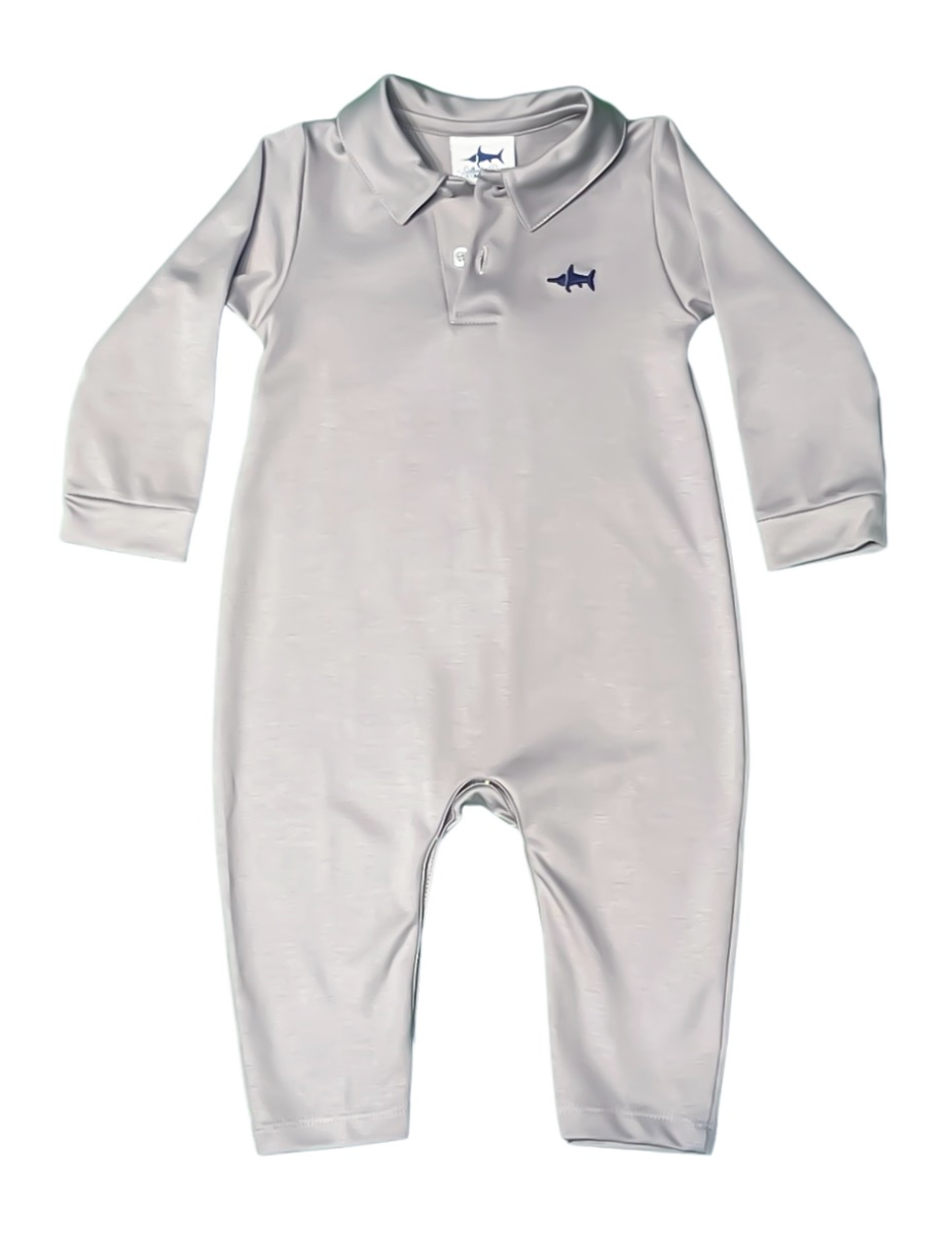 Saltwater Boys Company Long Sleeve Romper- Grey