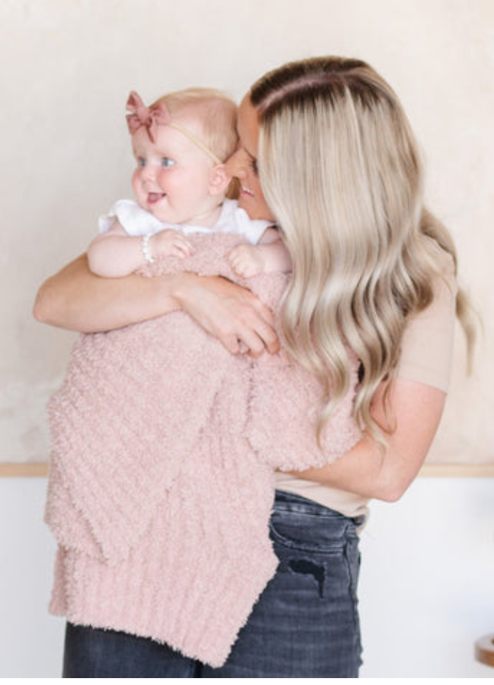 Saranoni- Ribbed Bamboni Receiving Blanket - Cameo