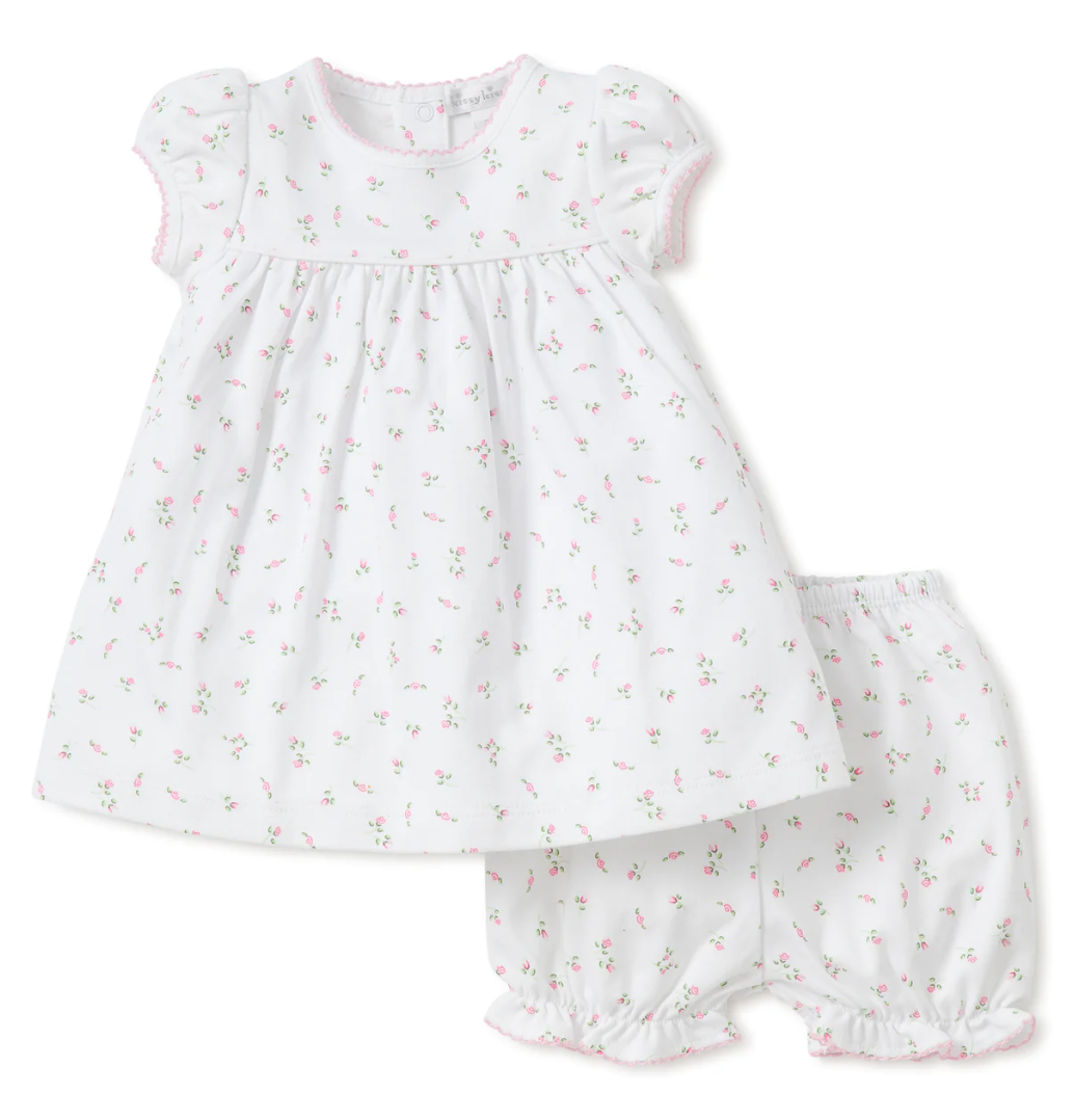 Garden Rose Print Dress with Diaper Cover- Kissy Kissy