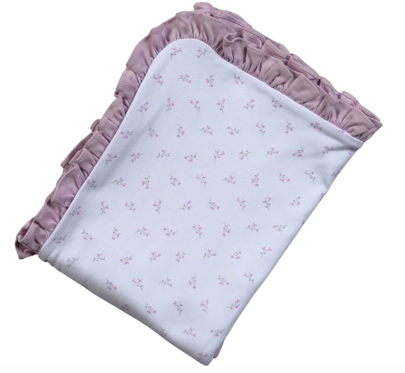 Joy Floral Pima Blanket with Ruffles