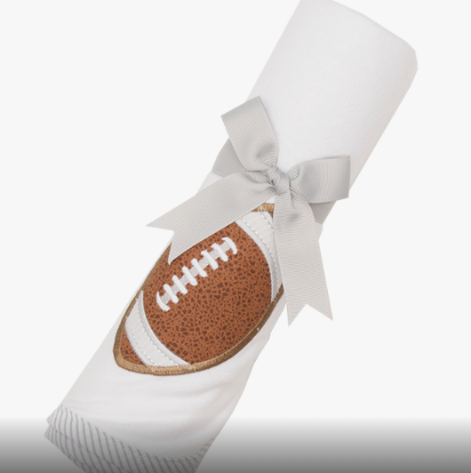 Football Swaddle Blanket- Gray