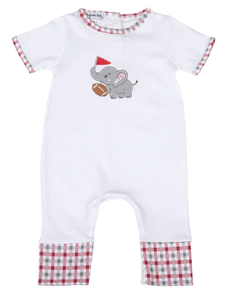 Elephant Crimson Magnolia Baby SS Playsuit