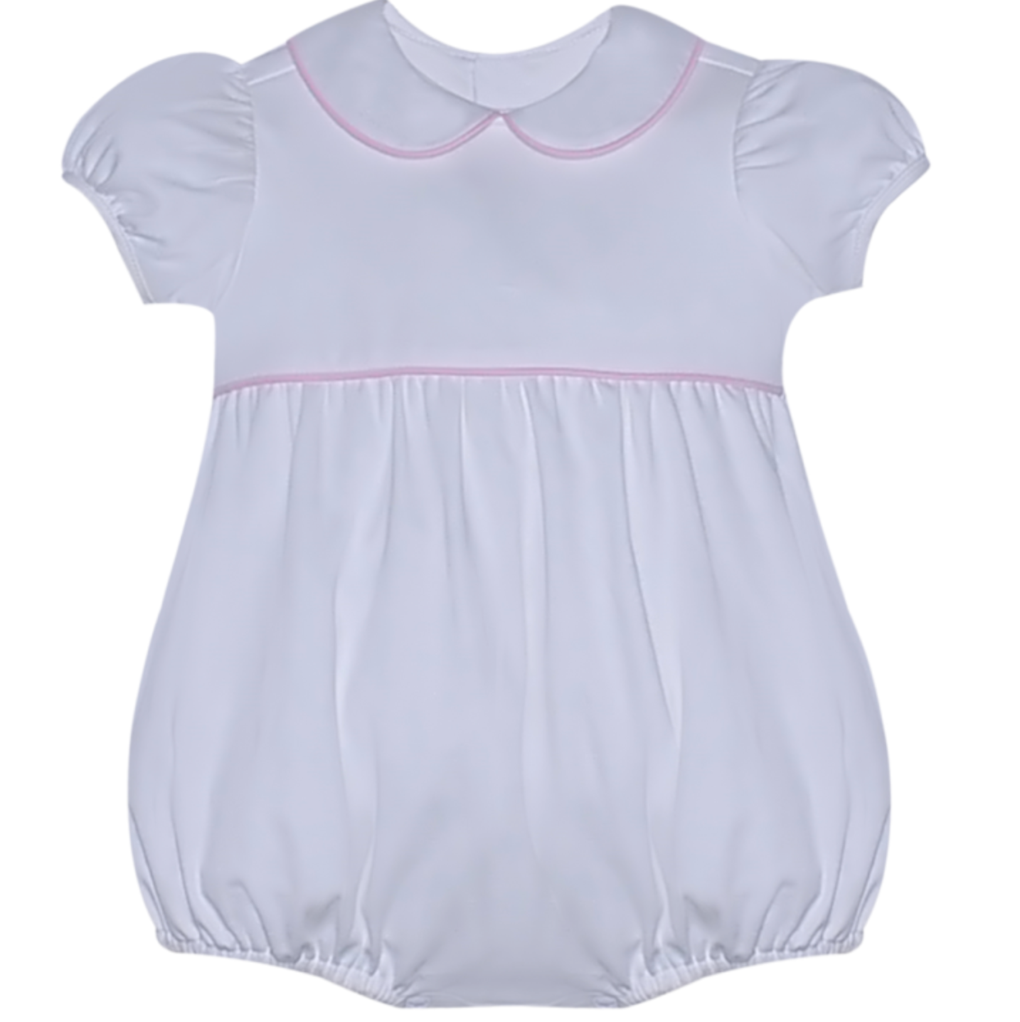 Kate Girl Bubble- White with Pink Trim