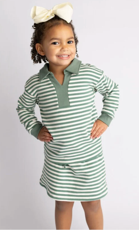 Isabella Skort Set Green Stripe
