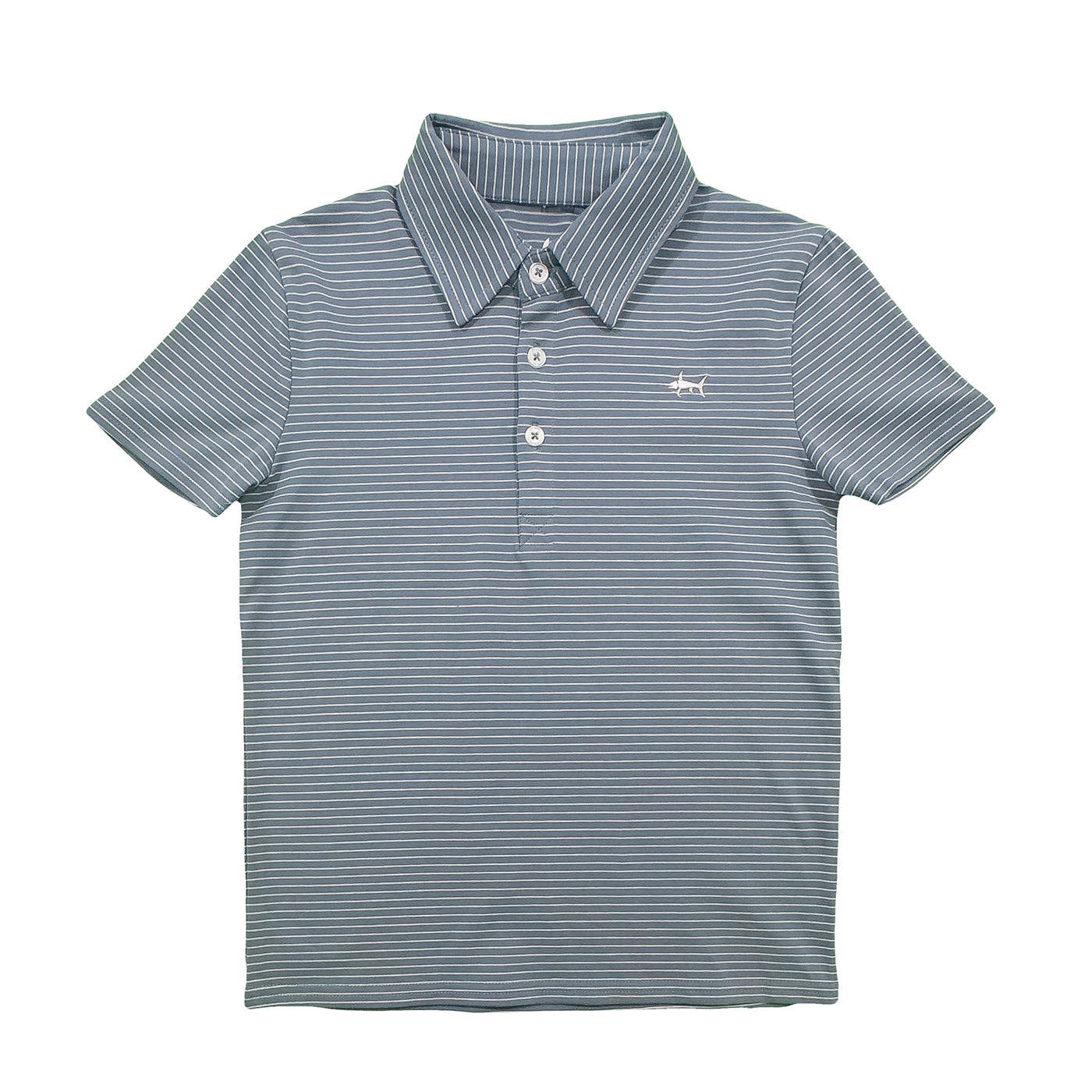 Banks Boys Performance Polo - Blue/White Stripe-Saltwater Boys Co