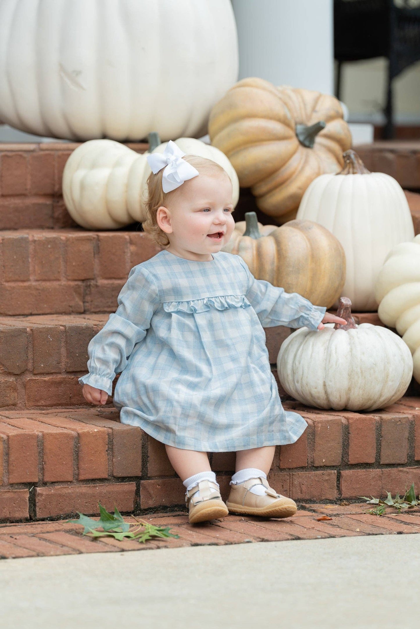 Danielle Soft Blue Check Bloomer Set