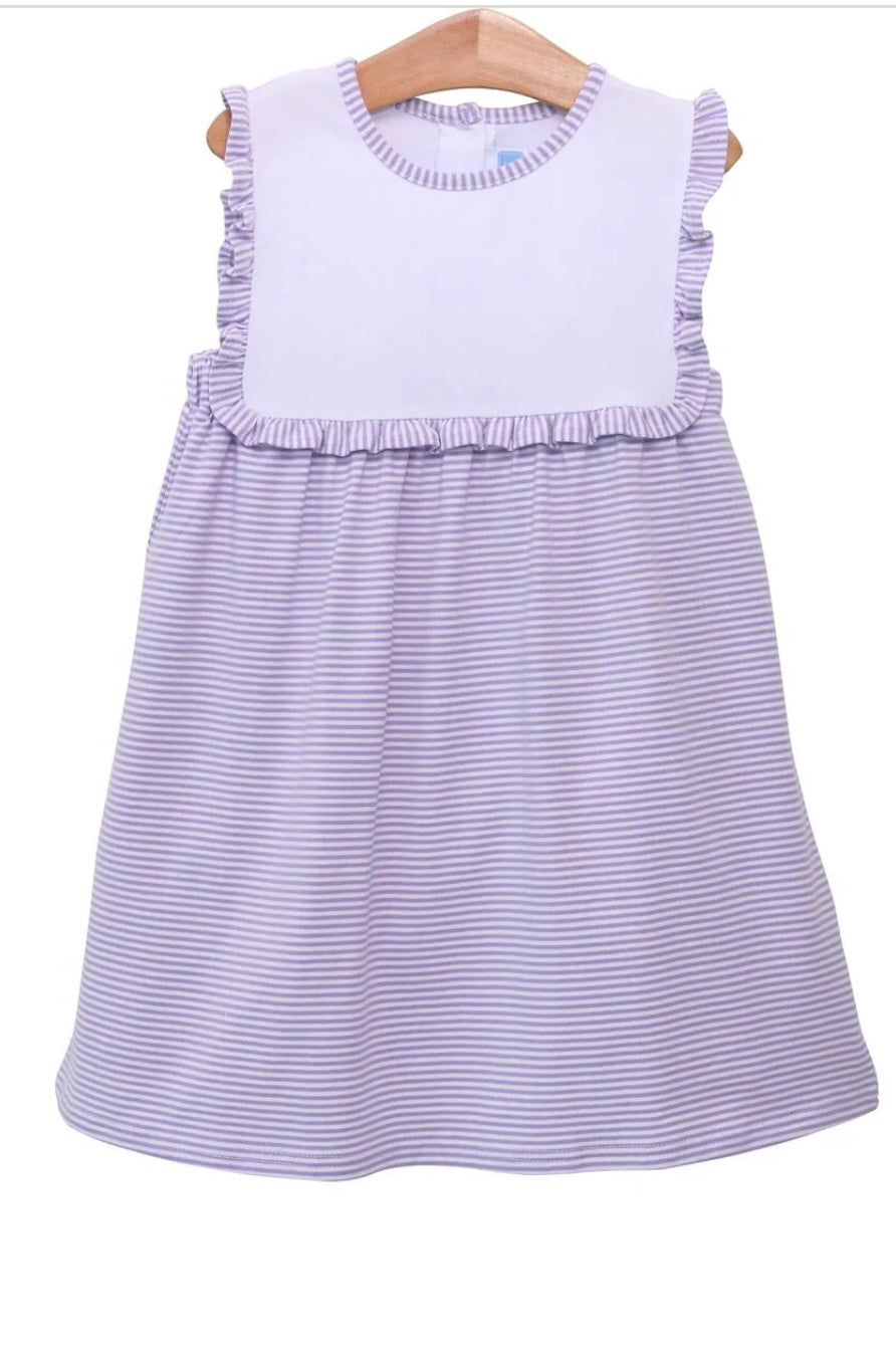 Alice Dress-Lavender Stripe- Trotter Street