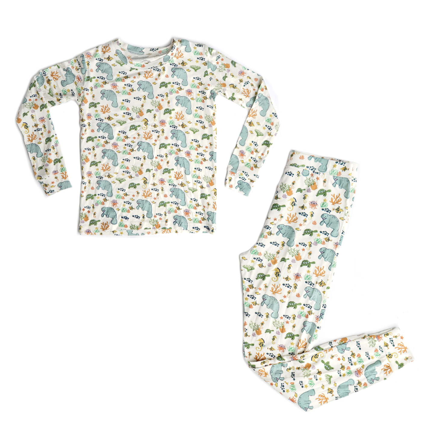 Manatee Bamboo 2 Piece Kids Pajama Set Long Sleeve