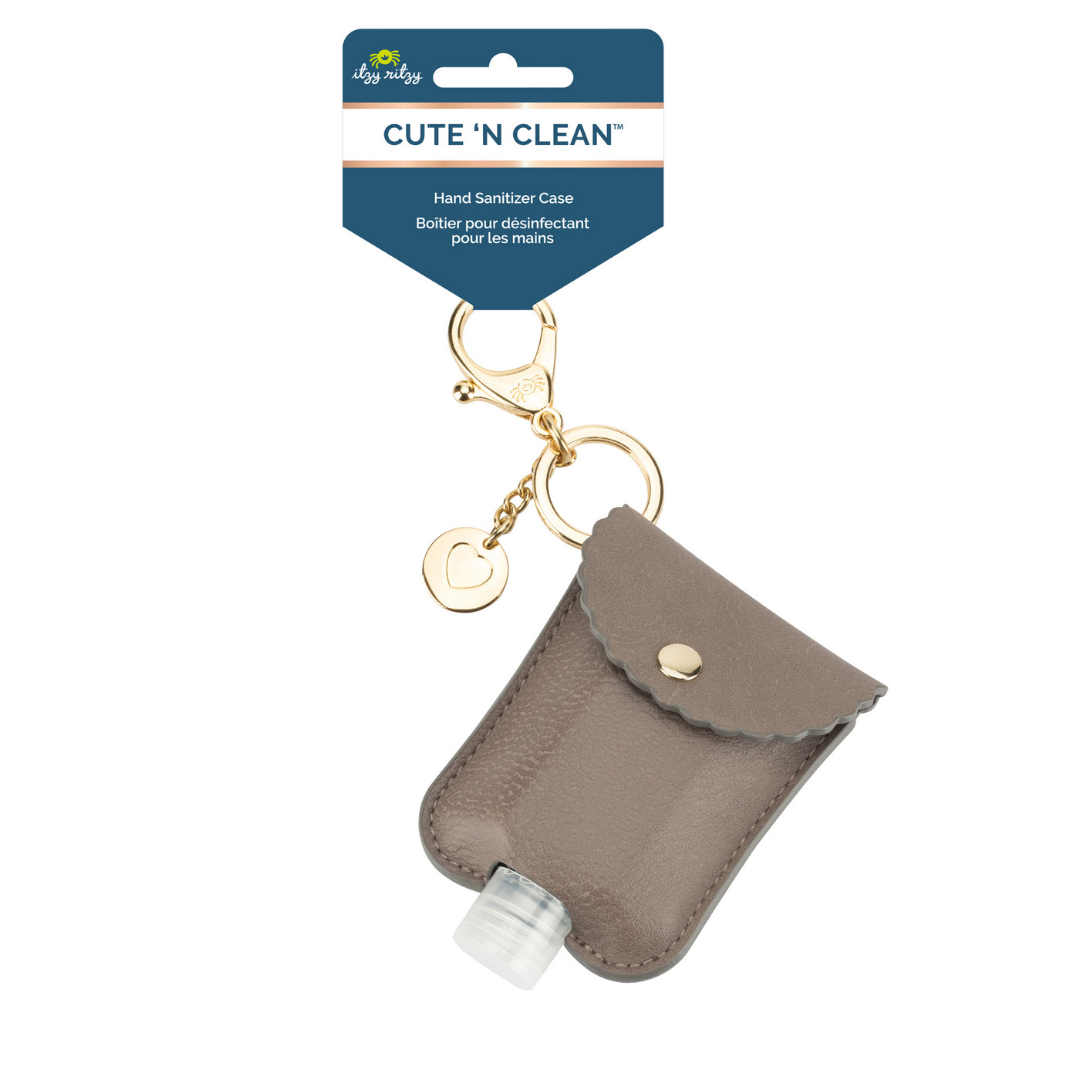 Taupe Cute 'n Clean™ Hand Sanitizer Charm Keychain