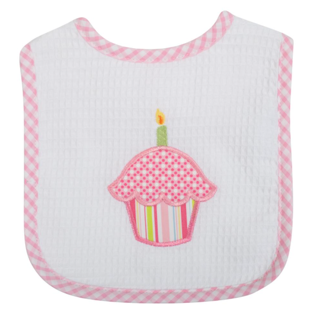 Pink Birthday Feeding Bib by 3 Marthas