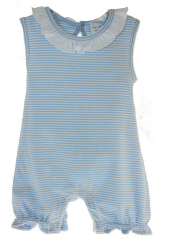 Sleeveless Stripe Romper -Blue Stripe