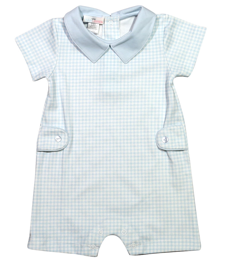 Blue Gingham Playsuit- Baby Loren