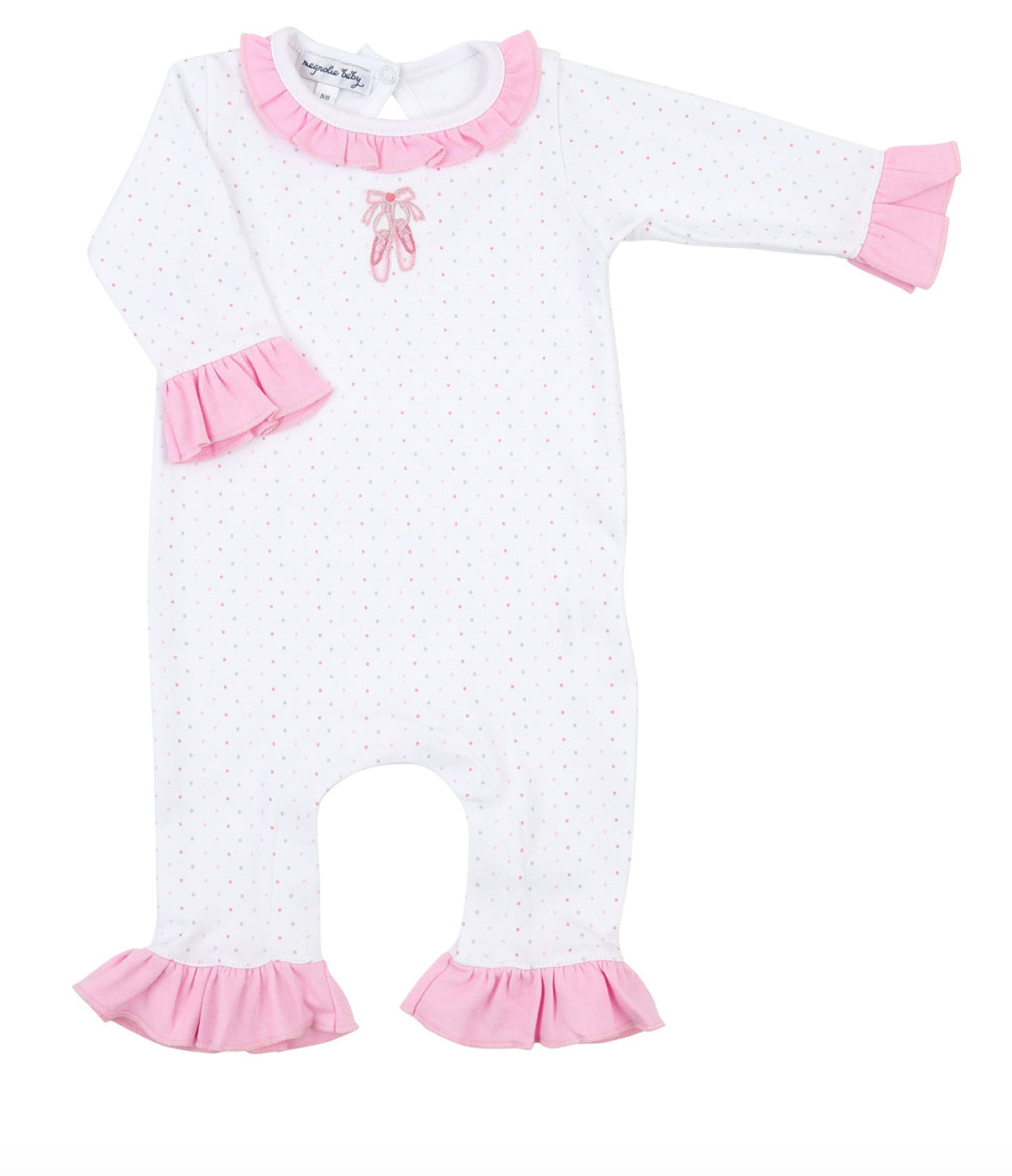 Embroidered Ruffle Playsuit with Ballet Shoes