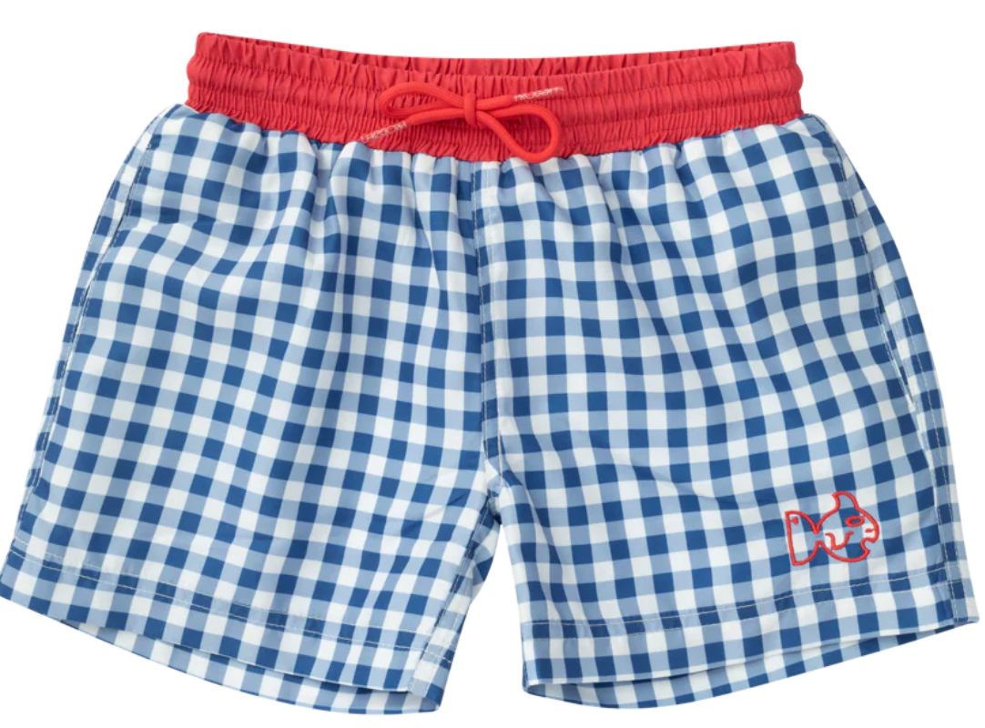 Boogie Board Swim Trunk in Set Sail Navy Gingham