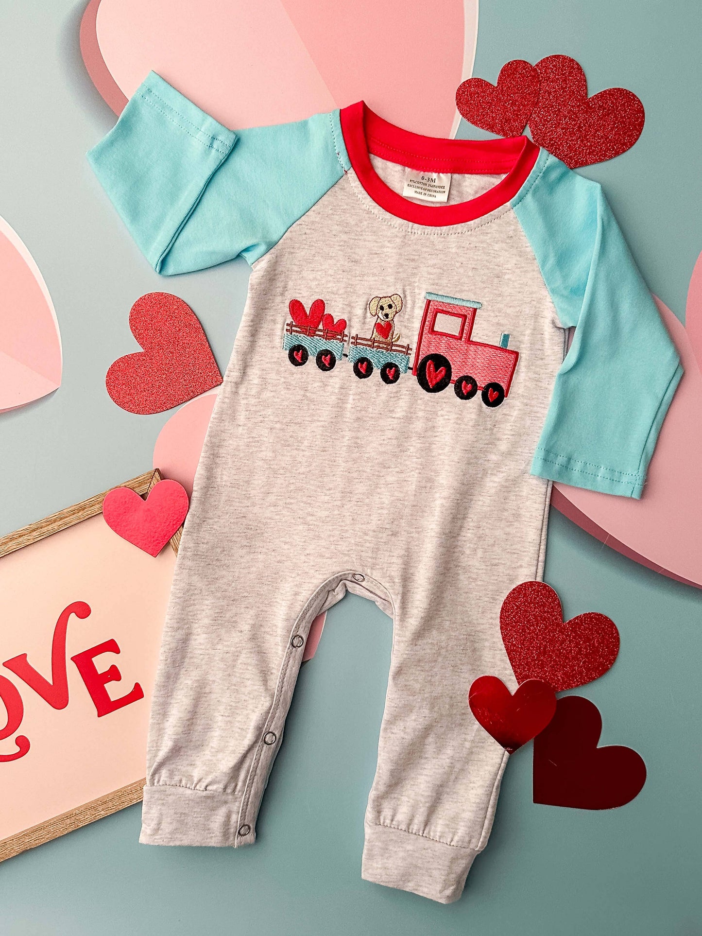 Puppy Love Train Romper