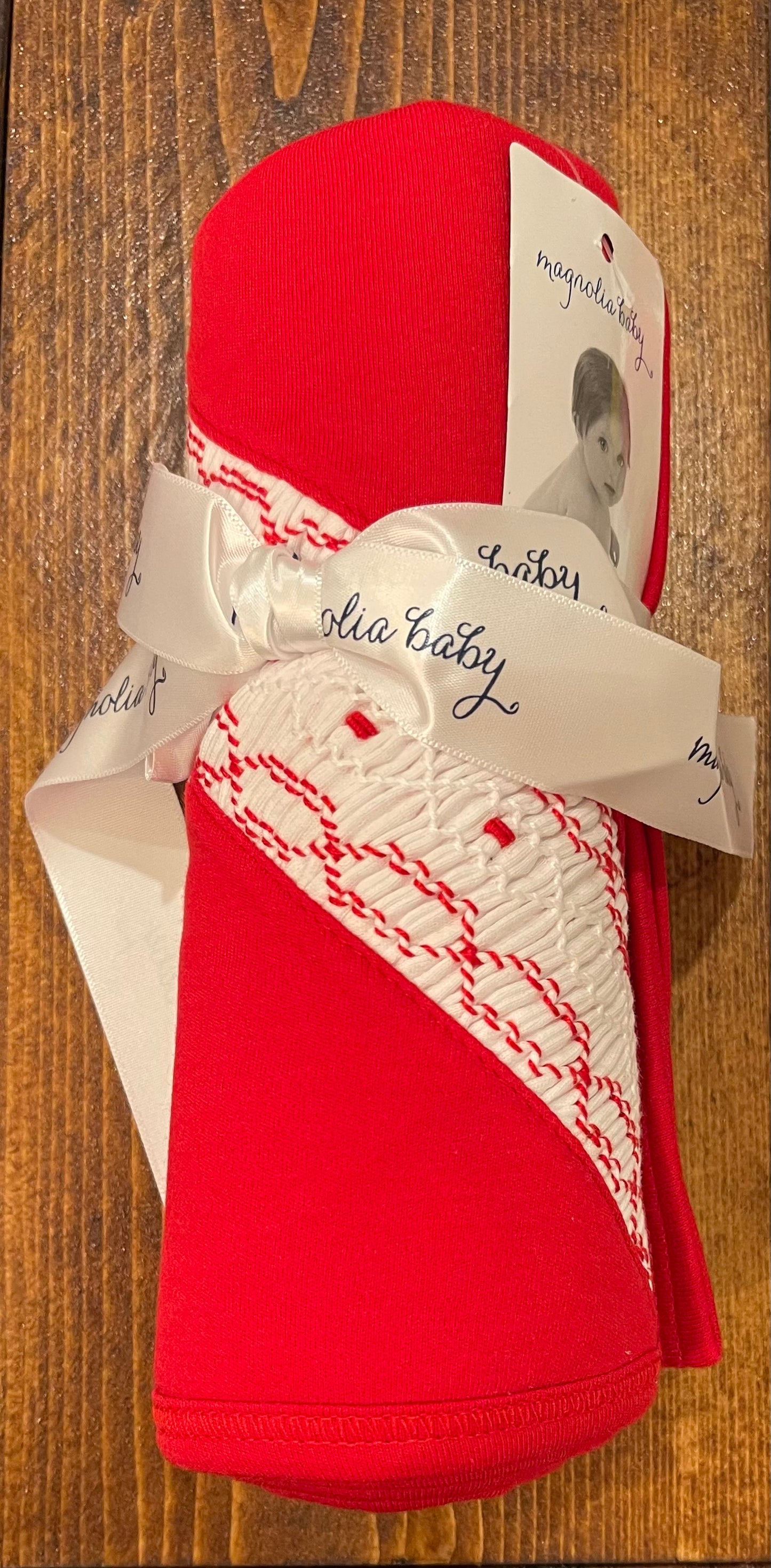 Natalie and Nicholas Smocked Boys Receiving Blanket