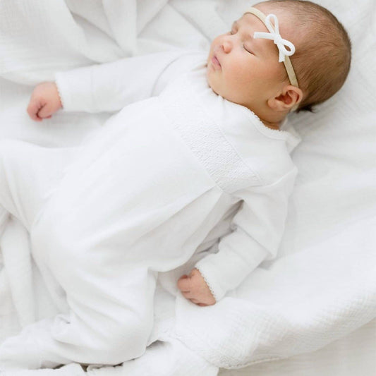 White Smocked Footie