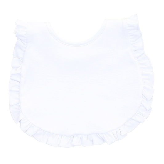 Solid Essentials Ruffle Bib - White: One Size