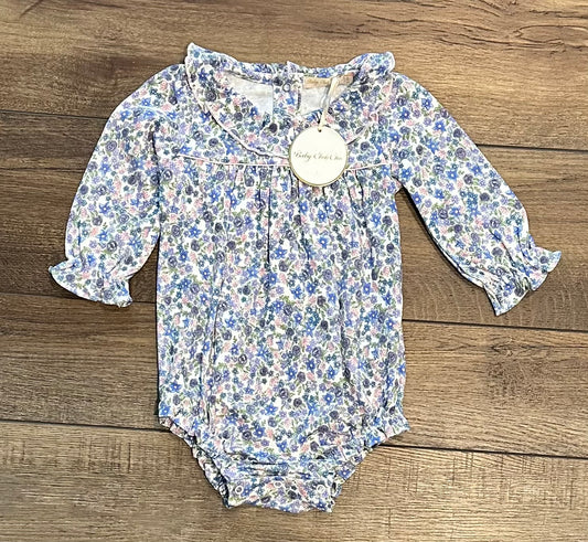 Blue Little Flowers Bubble- Baby Club Chic