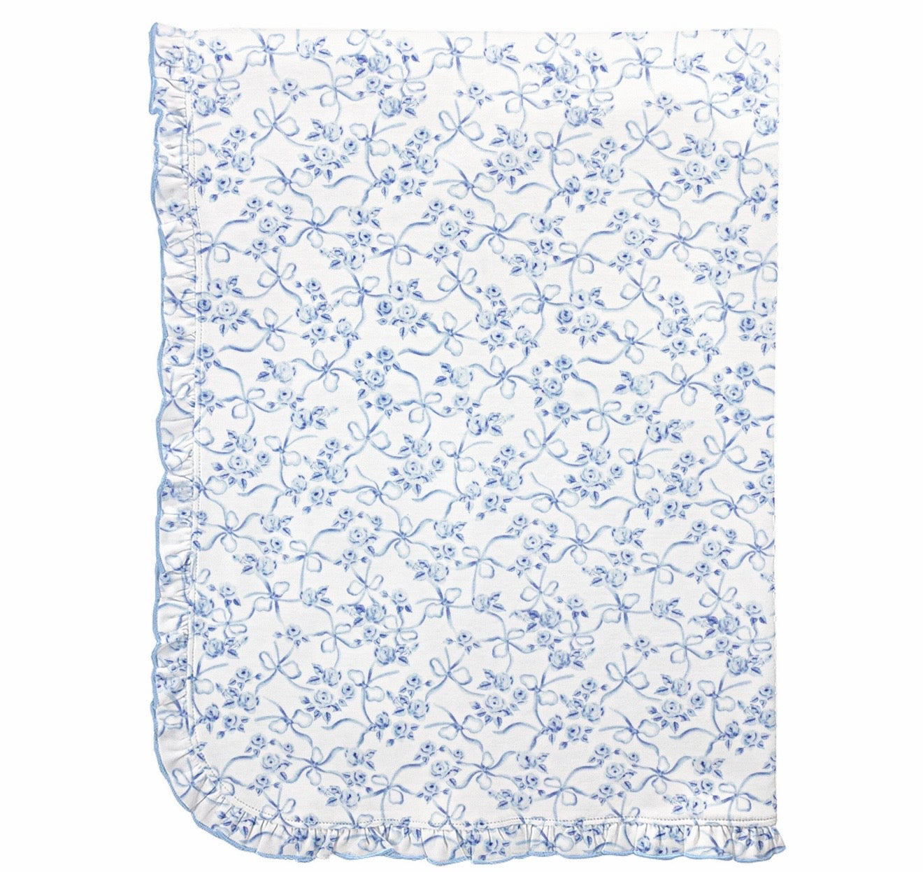 Blue Romantic Ruffle Blanket