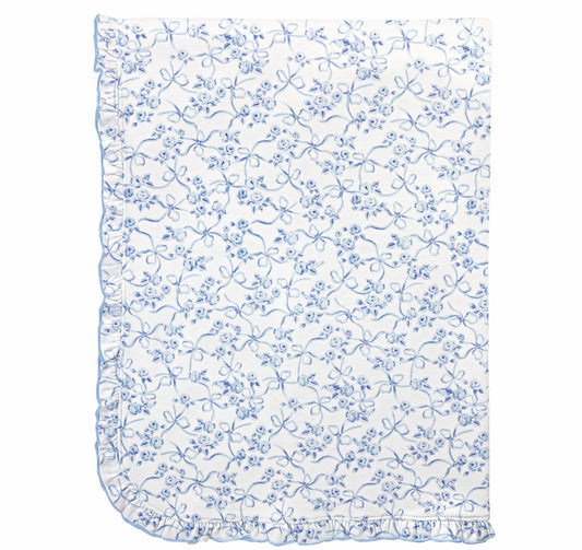 Blue Romantic Ruffle Blanket