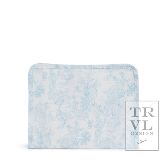 Roadie Medium - Bunny Toile Blue Zip Pouch