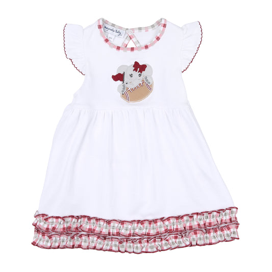 Alabama Elephant Football Applique Flutters Dress Magnolia Baby