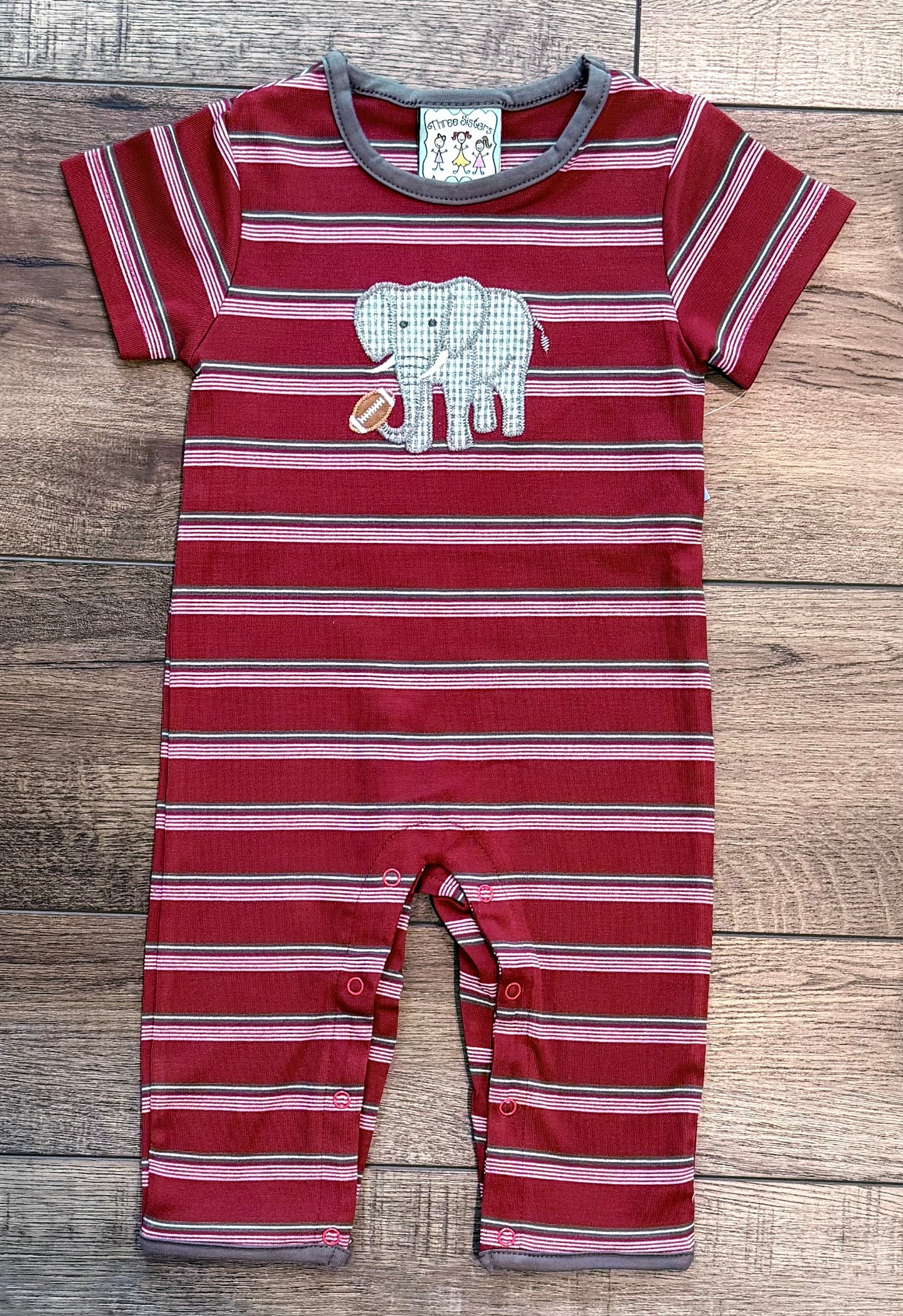 Elephant Applique Boys Romper