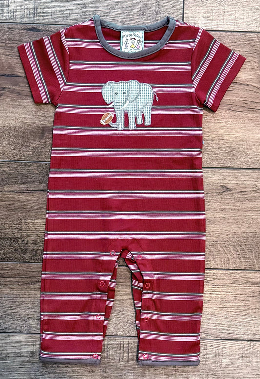 Elephant Applique Boys Romper