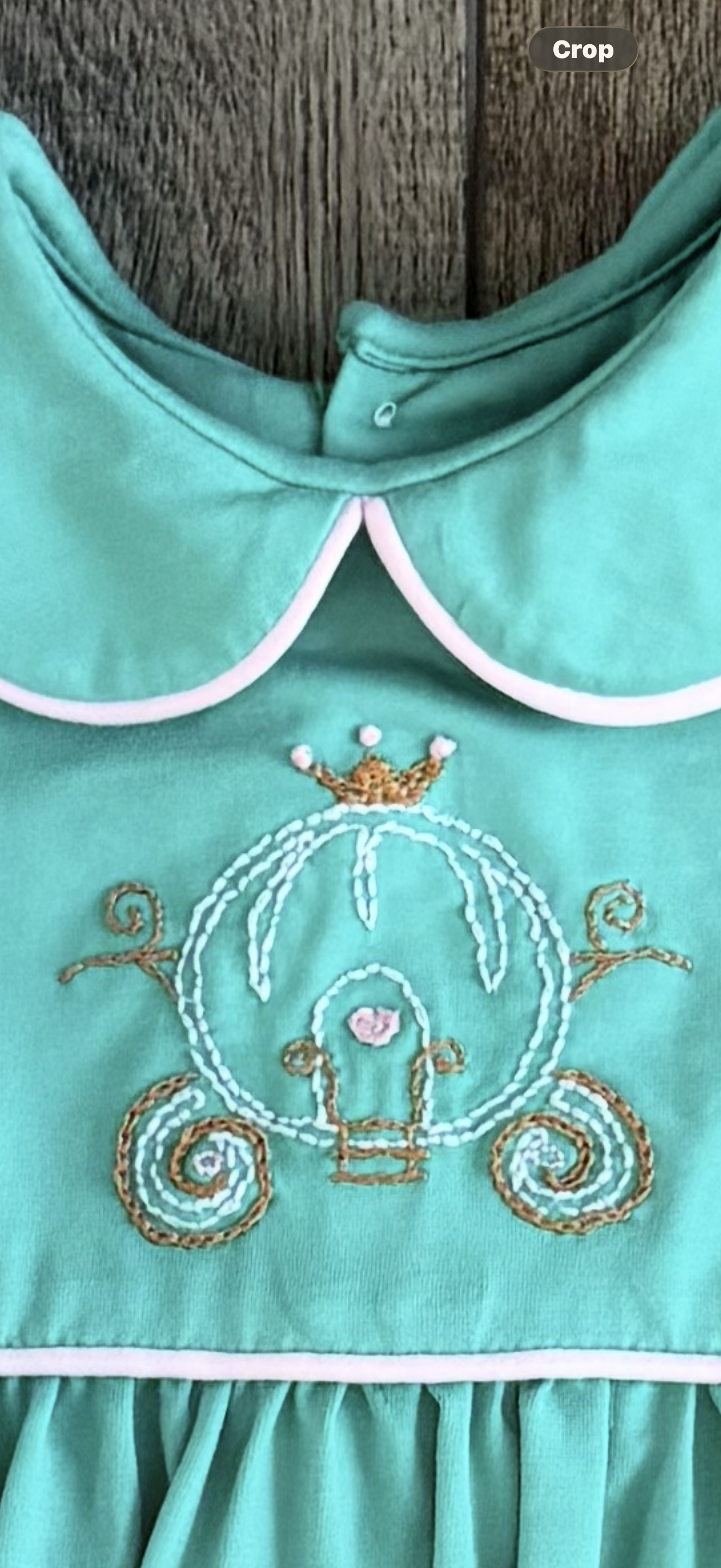 Kate Girl Bubble -Mint Knit- Hand Embroidered Carriage