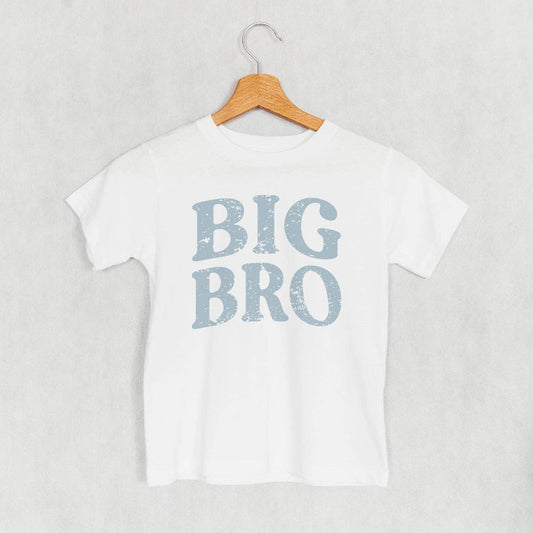 Big Bro Distressed: White Toddler Tee