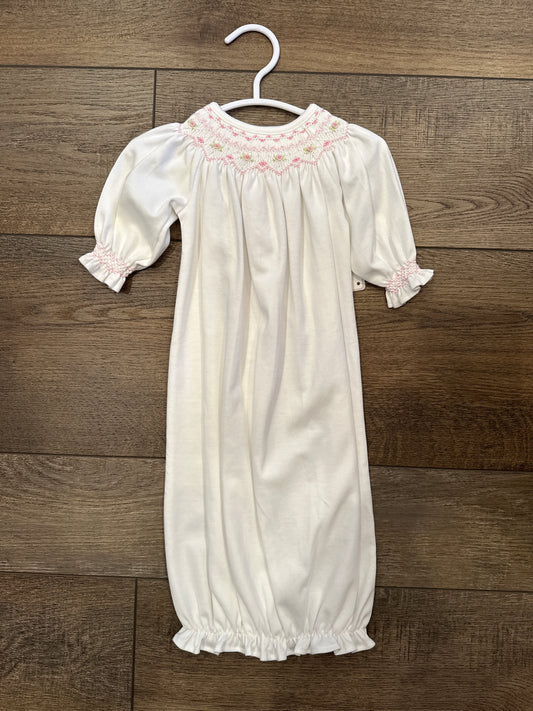 White Pink Pima Gown