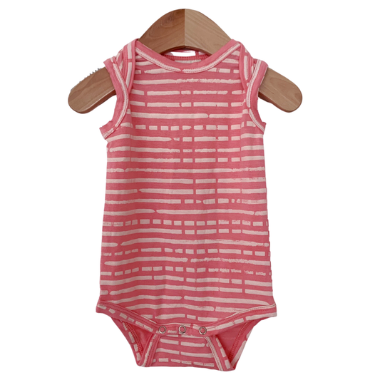 Sleeveless Bodysuit, Pink Stripe:- Spearmint Love