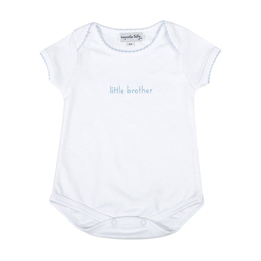 Little Brother Embroidered Short Sleeve Bodysuit