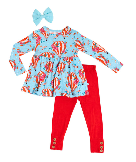 Hot Air Balloon Peplum Top and Legging Set