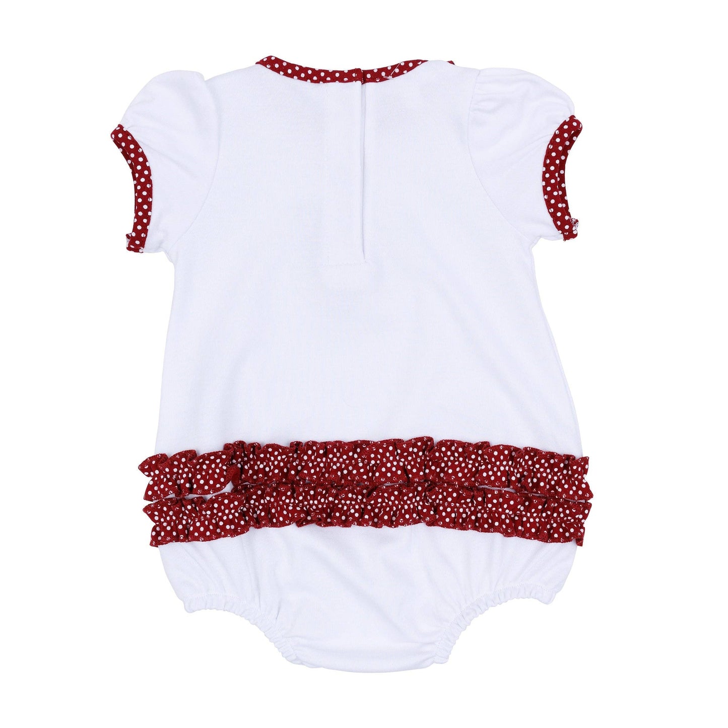 Crimson Cutie Applique Ruffle Bubble