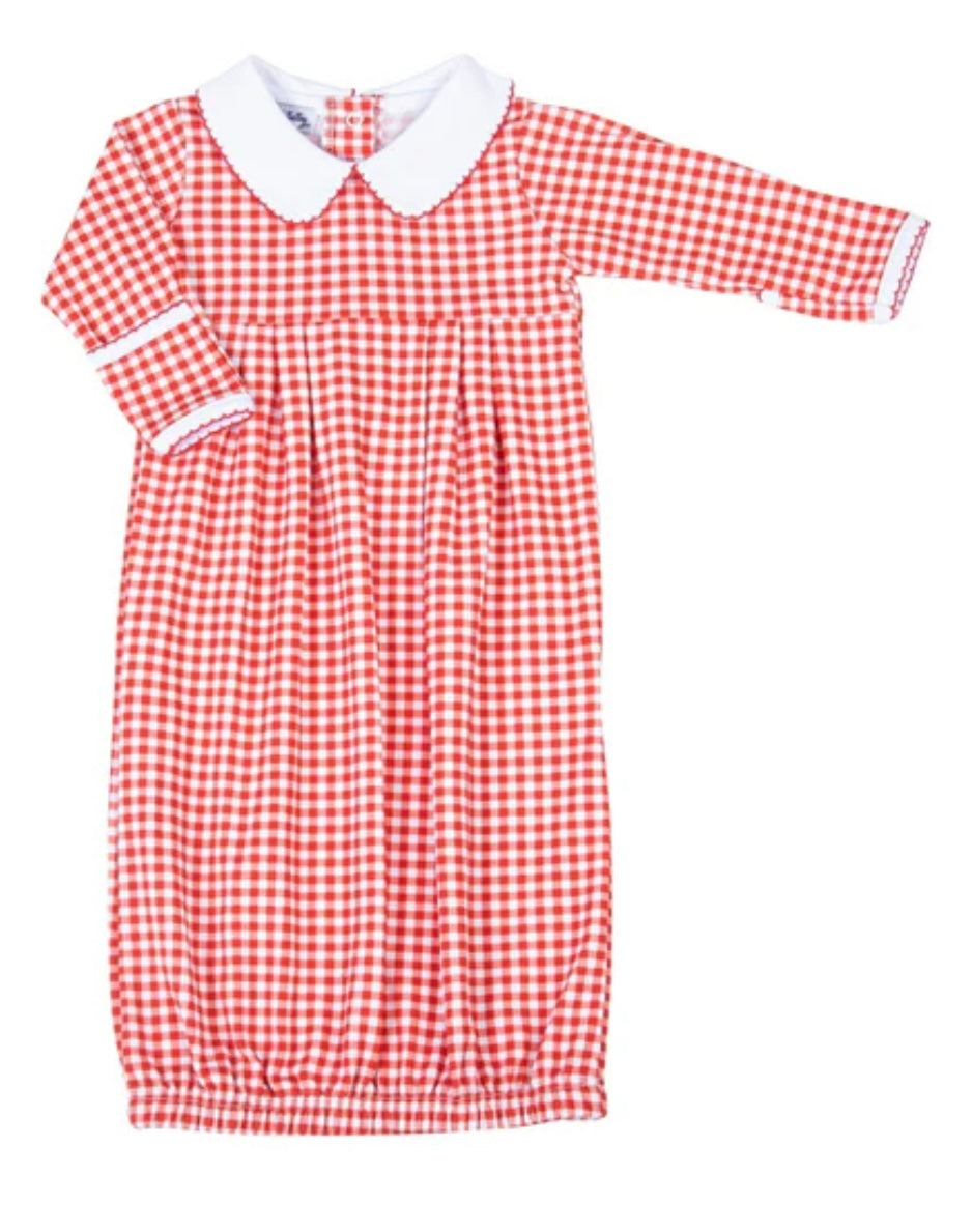 Holiday Minichecks Red Collared Boy Gown